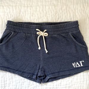 Boxercraft Delta Gamma sorority navy draw string shorts.  Size small.